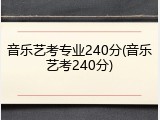 音乐艺考专业240分(音乐艺考240分)