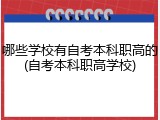 哪些学校有自考本科职高的(自考本科职高学校)