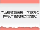 广西机械高级技工学校怎么样啊(广西机械技校如何)