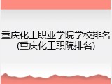 重庆化工职业学院学校排名(重庆化工职院排名)