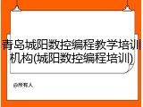 青岛城阳数控编程教学培训机构(城阳数控编程培训)