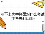 考不上高中将面对什么考试(中考失利出路)