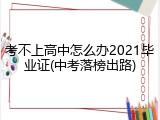 考不上高中怎么办2021毕业证(中考落榜出路)