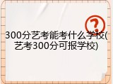 300分艺考能考什么学校(艺考300分可报学校)