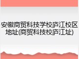 安徽商贸科技学校庐江校区地址(商贸科技校庐江址)