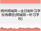 朔州朔城高一全日制补习学校有哪些(朔城高一补习学校)