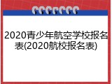 2020青少年航空学校报名表(2020航校报名表)