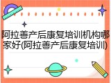 阿拉善产后康复培训机构哪家好(阿拉善产后康复培训)