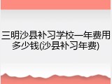 三明沙县补习学校一年费用多少钱(沙县补习年费)