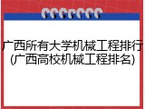 广西所有大学机械工程排行(广西高校机械工程排名)