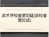 武术学校食堂切磋(武校食堂比试)
