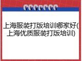 上海服装打版培训哪家好(上海优质服装打版培训)