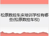 松原数控车床培训学校有哪些(松原数控车校)