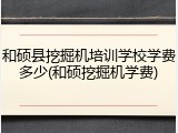 和硕县挖掘机培训学校学费多少(和硕挖掘机学费)