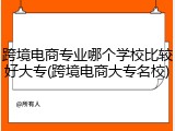跨境电商专业哪个学校比较好大专(跨境电商大专名校)