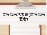 临沂音乐艺考班(临沂音乐艺考)