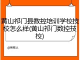 黄山祁门县数控培训学校技校怎么样(黄山祁门数控技校)