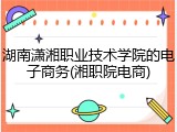 湖南潇湘职业技术学院的电子商务(湘职院电商)