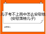 儿子考不上高中怎么安慰他(安慰落榜儿子)