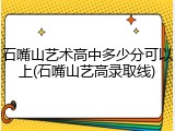 石嘴山艺术高中多少分可以上(石嘴山艺高录取线)
