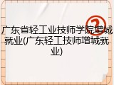 广东省轻工业技师学院增城就业(广东轻工技师增城就业)