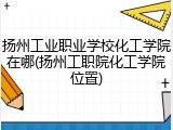 扬州工业职业学校化工学院在哪(扬州工职院化工学院位置)