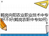 鹤岗向阳农业职业技术中专好不好(鹤岗农职中专如何)