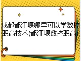 成都都江堰哪里可以学数控职高技术(都江堰数控职高)