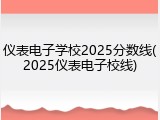 仪表电子学校2025分数线(2025仪表电子校线)