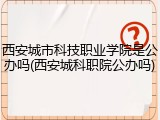 西安城市科技职业学院是公办吗(西安城科职院公办吗)