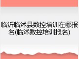 临沂临沭县数控培训在哪报名(临沭数控培训报名)