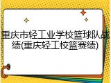 重庆市轻工业学校篮球队战绩(重庆轻工校篮赛绩)