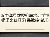 汉中洋县数控机床培训学校哪里比较好(洋县数控培训)