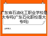 广东省石油化工职业学校是大专吗(广东石化职校是大专吗)