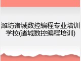 潍坊诸城数控编程专业培训学校(诸城数控编程培训)