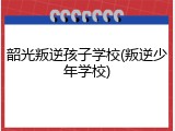 韶光叛逆孩子学校(叛逆少年学校)