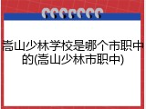 嵩山少林学校是哪个市职中的(嵩山少林市职中)