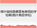 喀什伽师县哪里有单招的学校啊(喀什单招学校)