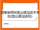 河南省郑州嵩山塔沟武术学校(嵩山塔沟武校)