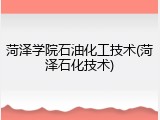 菏泽学院石油化工技术(菏泽石化技术)