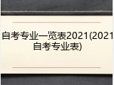 自考专业一览表2021(2021自考专业表)