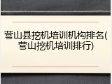 营山县挖机培训机构排名(营山挖机培训排行)