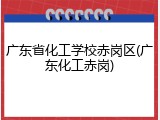 广东省化工学校赤岗区(广东化工赤岗)