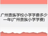 广州贵族学校小学学费多少一年(广州贵族小学学费)