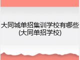 大同城单招集训学校有哪些(大同单招学校)