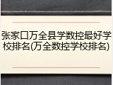 张家口万全县学数控最好学校排名(万全数控学校排名)