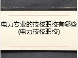 电力专业的技校职校有哪些(电力技校职校)