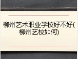柳州艺术职业学校好不好(柳州艺校如何)