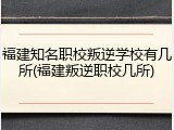 福建知名职校叛逆学校有几所(福建叛逆职校几所)