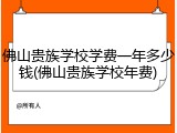 佛山贵族学校学费一年多少钱(佛山贵族学校年费)